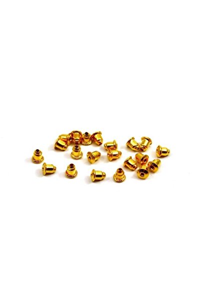 yfhobi 100 Adet (50 Çift) - 4x9 Mm Sarı Kaplama Metal Küpe Pistonu, Küpe Arka...
