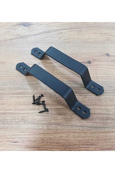 ARON (2 Pieces) Bezel Iron Joinery Handle Wooden Door Door Handle Matte Black Screwed from the Top 17cm