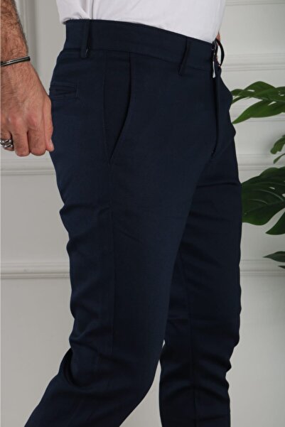 JOGGERMEN Чоловічі штани з льону - темно-сині, модель Ktn3