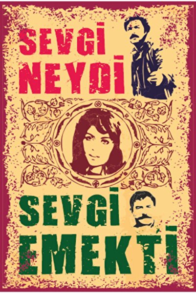 Hayat Poster Selvi Boylum Al Yazmalım Türkan Şoray Sevgi Neydi Emekti Yeşilçam Replikleri Retro Ahşap Poster