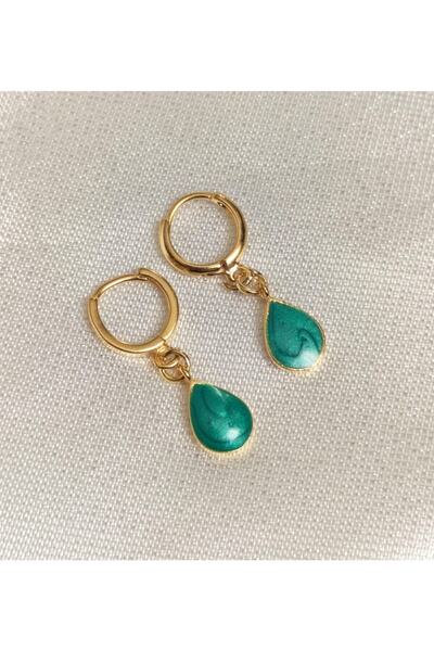 NurCollection Kadın Altın Kaplama Sedefli Damla Taş Küpe