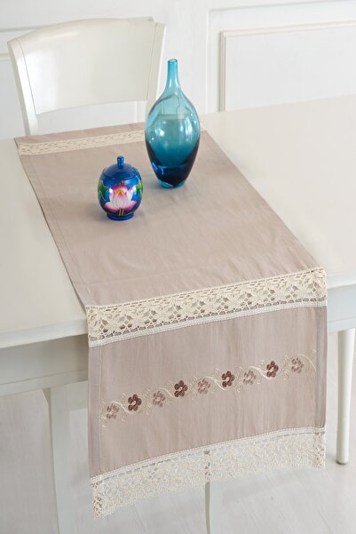 ÖDEL HOME بولدان قماش دانتيل متوسط حرير مطرز 50x130 سم عداء