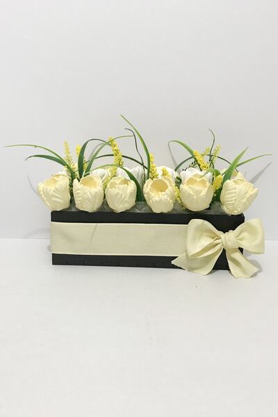 Gia Design Luna Sarı Laleler Kokulu Taş Aranjmanı