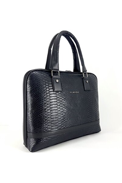 Poloorjinal حقيبة كمبيوتر محمول وحقيبة يد أناكوندا 15.6 باللون الأسود للنساء ...