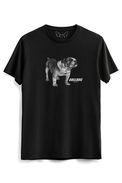 Alfa Tshirt Tricou negru cu imprimeu Bulldog