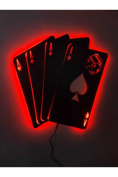 Genel Markalar Iskambil Led Işıklı Ahşap Tablo