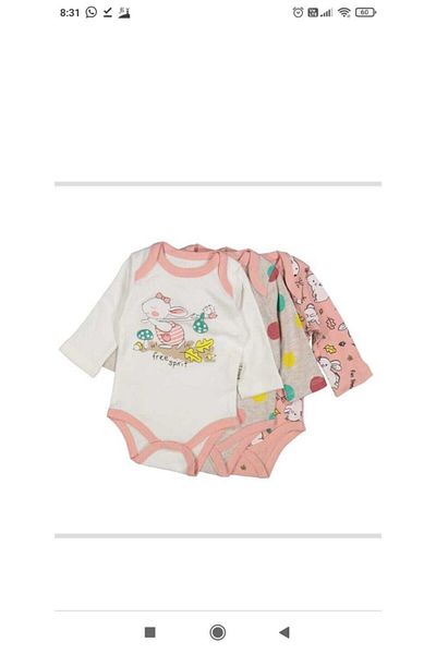Necix's Pink Bodysuit Set - Baby Girl Set of 3