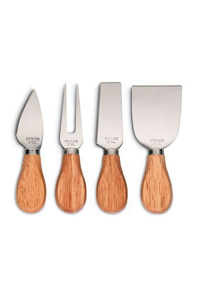 bimbambom Bamboo Cheese Knife Presentation Set, 4 Piece Cheese Presentation Set