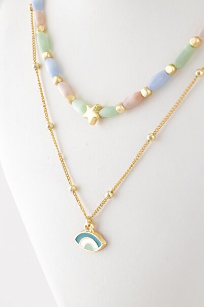 Sortie Aksesuar Yıldız Ve Göz Figürlü Kombin Kolye 003