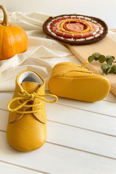 Li Puna Unisex Baby Yellow 100% Leather Baby First Step Boots