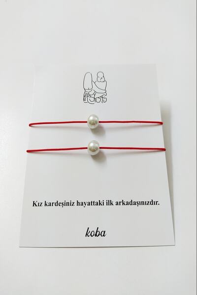 KOBA Kız Kardeş Inci Detaylı Ip Bileklik