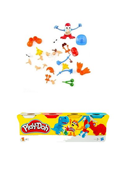 Play Doh 4 Renk Oyun Hamuru + 26 Parça Oyun Hamuru Aksesuarları Vücut Şekilleri