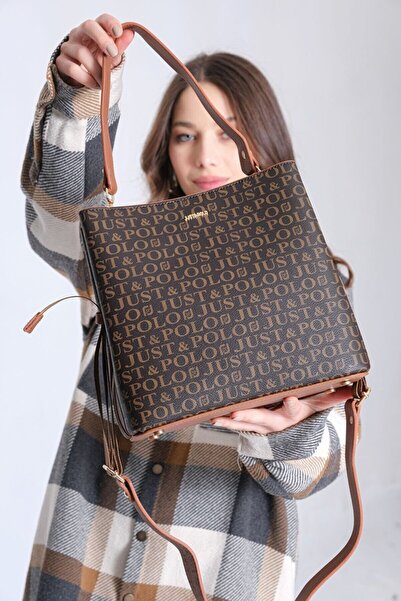 Just Polo Women's Brown Tan Messenger and Shoulder Bag