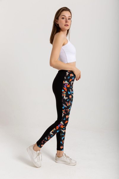 Nur Aka by Nurteks Butterfly Patterned Cotton Comfortable Multi-Colored Tights