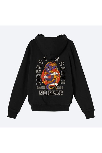 Shout Υπερμεγέθη κουκούλα με φερμουάρ Liberty Or Death Oldschool Unisex