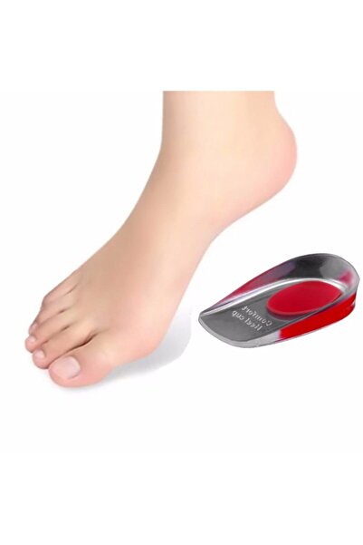 sevram Gizli Taban Topuk Dikeni Yastığı Boy Uzatıcı Silikon Tabanlık Kırmızı
