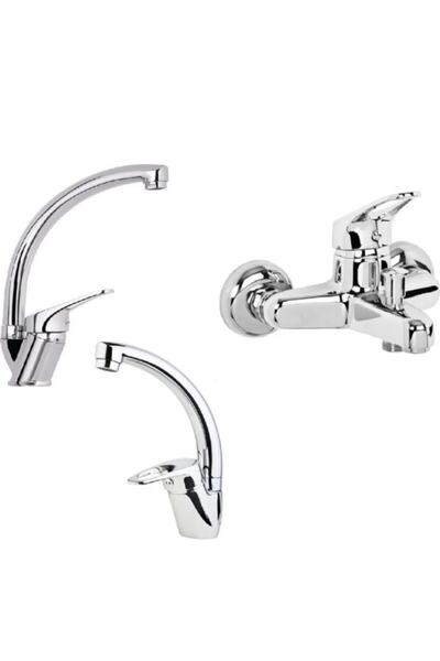 Genel Markalar Banyo Mutfak Lavabo Bataryası Takımı Üçlü 3’lü Set