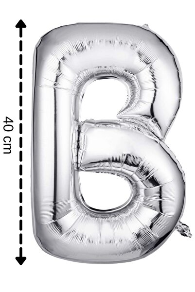 ELGALA بالون فويل حرف B بالون هيليوم 40 سم لون فضي
