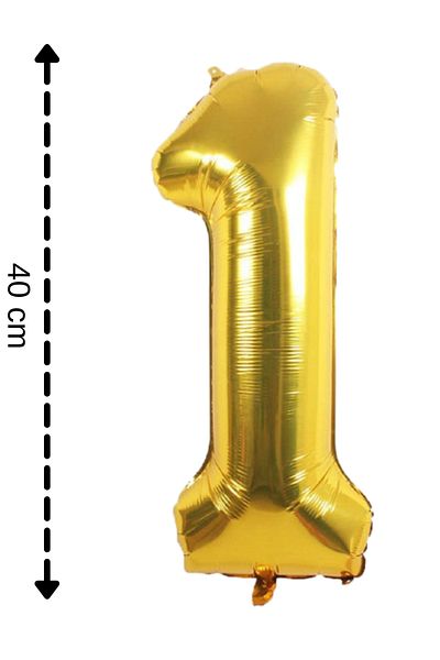 ELGALA Foil Balloon Number 1 Helium Balloon 40 Cm Gold Color