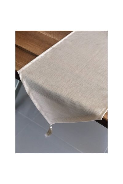 desen izmir American Service, ασημί λινό Runner Χρώμα Cappuccino