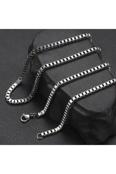 TREND COLLECTİON Kare Küp Model Erkek Kolye Zincir 3mm 60cm