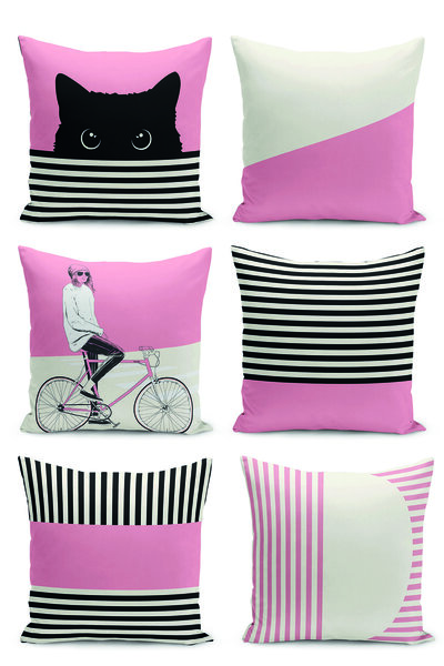 Nish & Royal 6-Piece Special Design Digital Printed Throw Pillow Cover Set