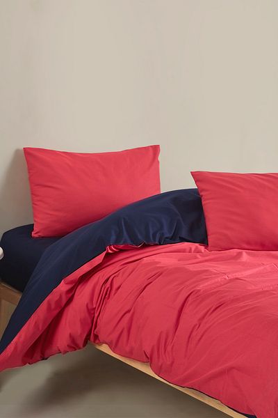 Colorpool Bright Future Red Navy Single Duvet Cover Set