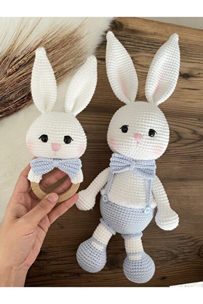 Eslim Design El Yapımı Amigurumi Mavi Tulumlu Tavşan
