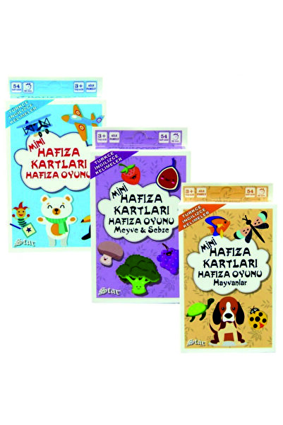 Star بطاقات ألعاب الذاكرة الصغيرة الإنجليزية التركية / سيتم إرسال 3 سلسلة مختلفة معًا