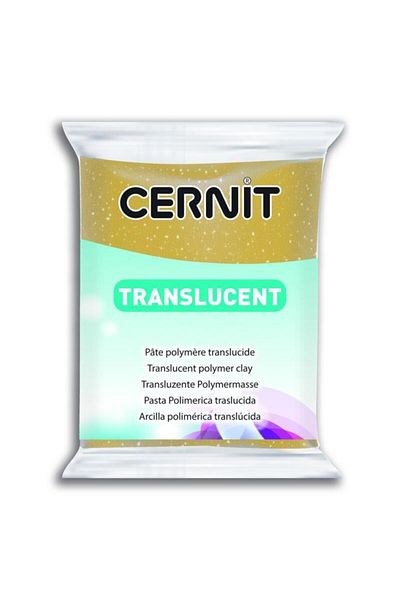 Cernit Translucent (TRANSPARENT) Polymer Clay 56 gr 050 Glitter Gold