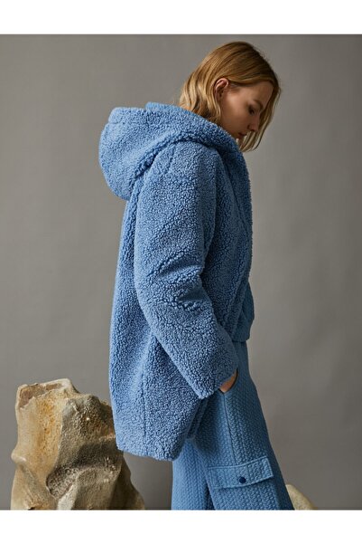 Koton Λούτρινο παλτό με κουκούλα