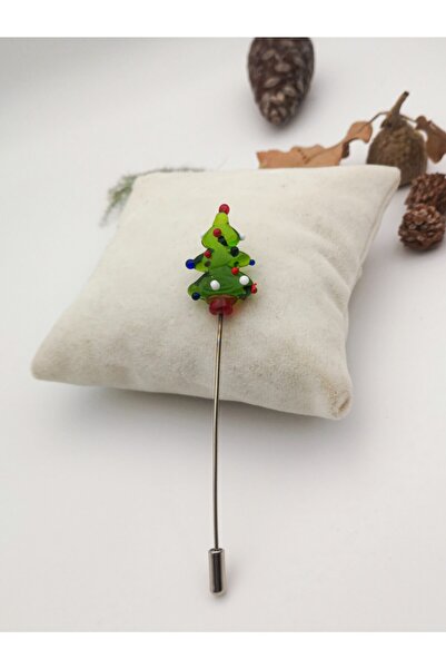 camADA Murano Cam Çam Ağacı Yılbaşı Broşu