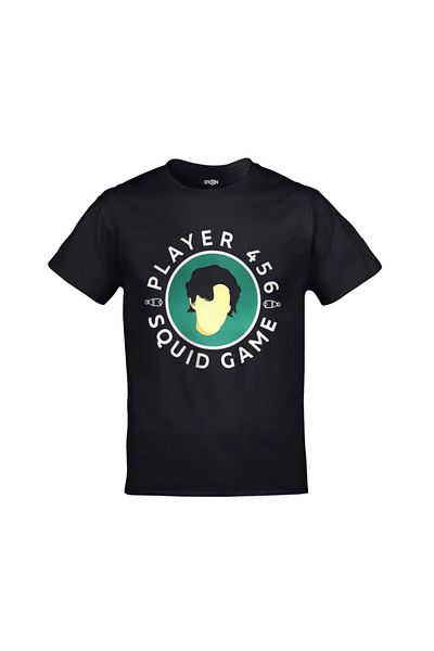 Orijin Tekstil Squid Game Player 456 Seong Gi-hun Printed Unisex Black T-shirt
