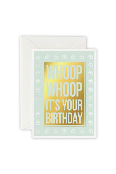 Whoop Whoop! It’s Your Birthday - Tebrik Kartı, Zarf Ve Sticker Seti