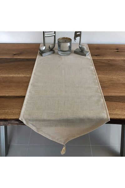 desen izmir American Service, ασημί λινό Runner Χρώμα Cappuccino