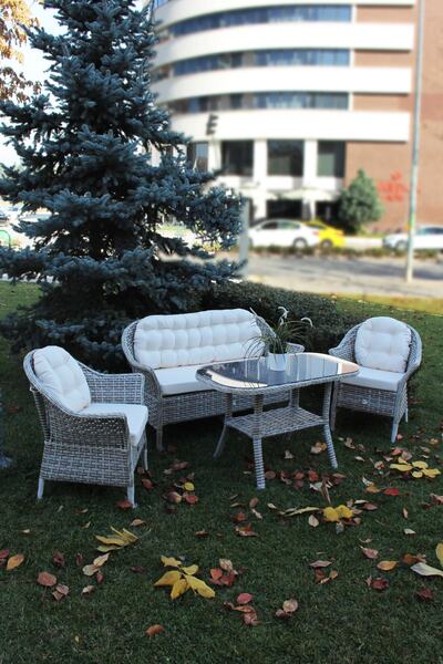 Flexy Garden Ratsa Home Orkide 2li Oturma Grubu 316/ Krem Minder