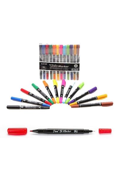 gxin قلم تحديد دائم 12 لونًا