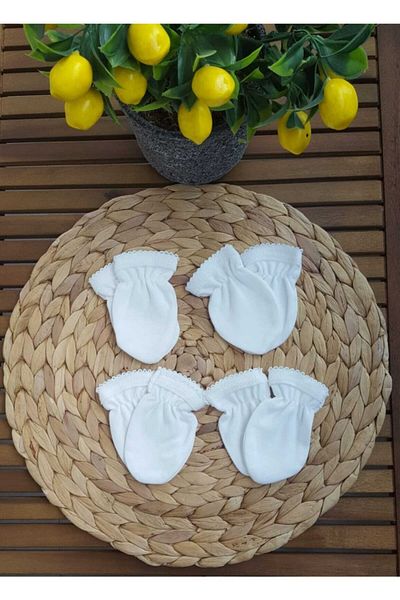 Kuzum Bebe Newborn Baby Girl Boy 4 Pairs Cotton Gloves Note: Custom Made Embroidery