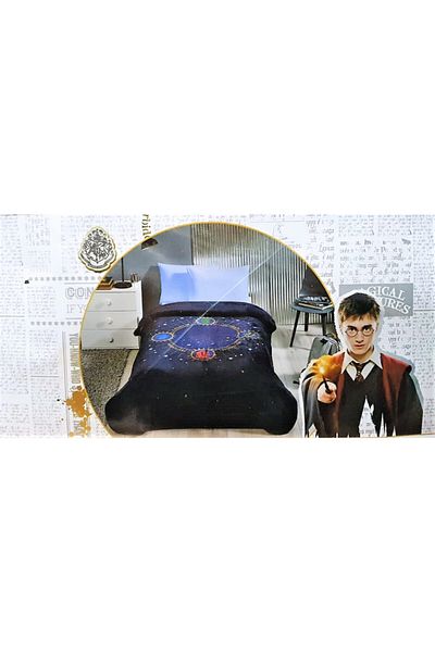 Özdilek Blue Harry Potter Hogwards Single Printed Blanket