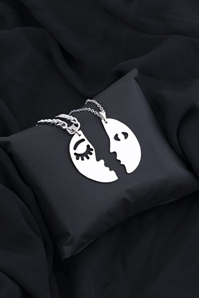 Sortie Aksesuar Öpüşen Sevgililer Çift Kolye 002