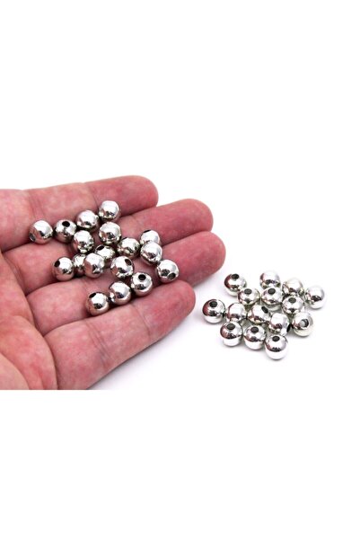 yfhobi 8 Mm Nikel Kaplama Metal Boncuk, Demir Boncuk, 10 Gram (14-15 Adet Ara...