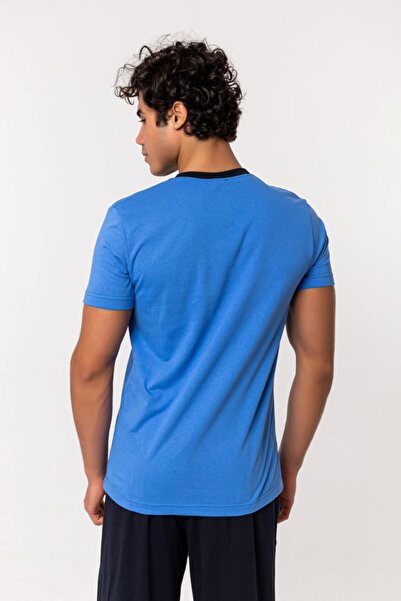 Nur Aka by Nurteks Achaeans Printed 100% Cotton Blue-Navy Blue Plus Size Pajama Set