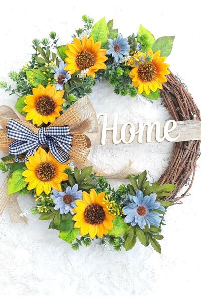 Lotus Hediye Ayçiçeği Home Kapı Süsü- Kapı Çelengi