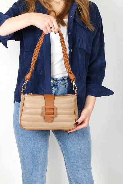 By Hakan Nas Bag-1189 Γυναικεία Τσάντα ώμου Mink Tan