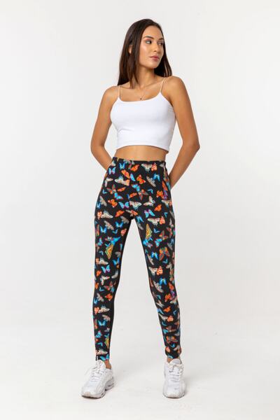Nur Aka by Nurteks Butterfly Patterned Cotton Comfortable Multi-Colored Tights
