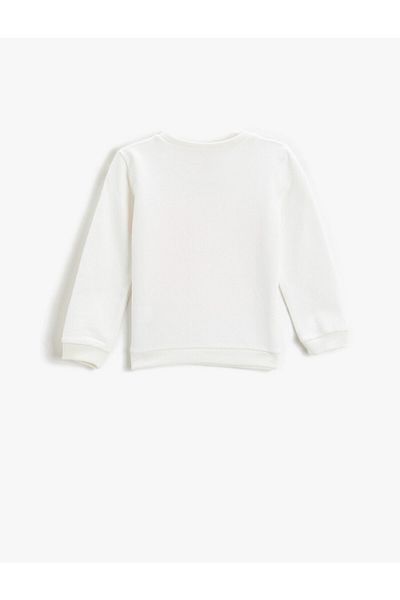Koton Cat Printed Sweatshirt Crew Neck Cotton