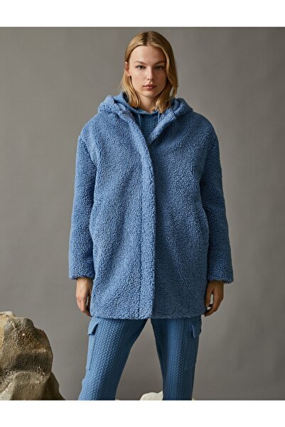 Koton Λούτρινο παλτό με κουκούλα