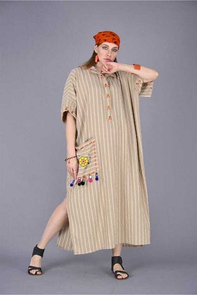 ZTO Ethnic Handcrafted Embroidery Detail Casual Dress