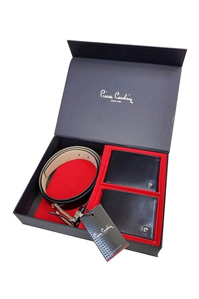 Pierre Cardin Belt Wallet Credit Card Holder Groom Set