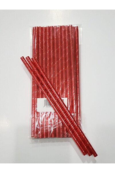 Genel Markalar Kırmızı Metalik Karton Pipet 25 Adet